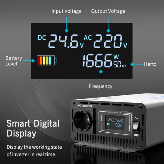 FDIK 12V Inverter Or 24V Inverter Pure Sine Wave Inverter 4000W With Color Screen Display